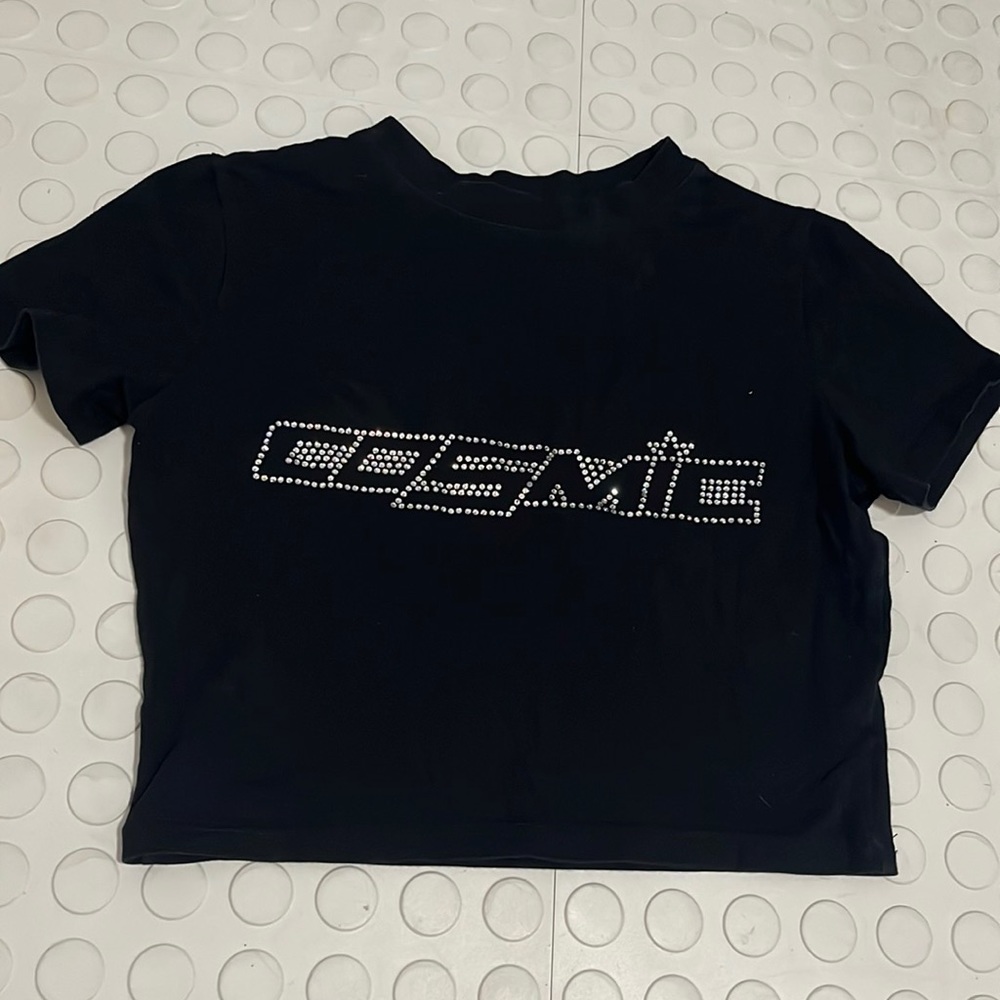 Y2k rhinestone crop top COSMIC